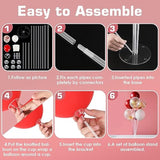 6 Sets Balloon Stand Kit - Red & White Table Centerpieces for Parties
