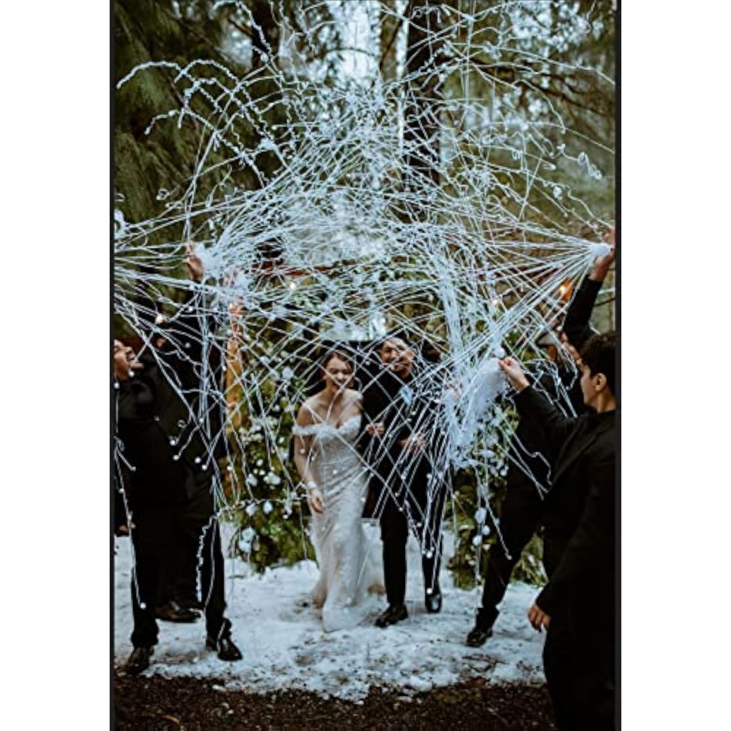 10-Pack White Handheld Confetti Poppers – No-Mess Streamers for Weddings, Birthdays & Parties