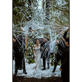 10-Pack White Handheld Confetti Poppers – No-Mess Streamers for Weddings, Birthdays & Parties