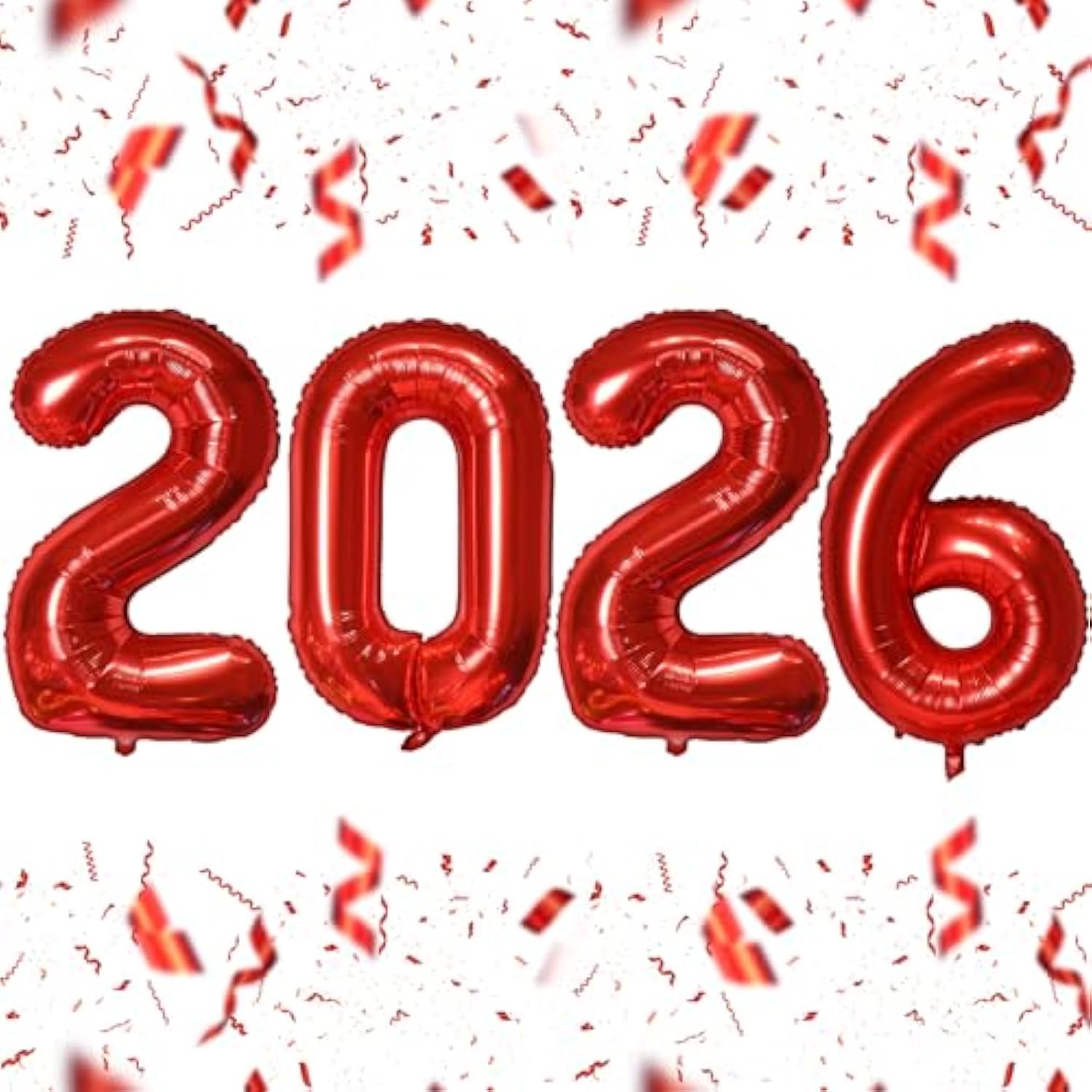 16 Inch Red 2026 Foil Number Balloons Party Supplies