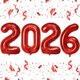 16 Inch Red 2026 Foil Number Balloons Party Supplies
