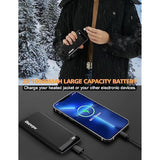 Rechargeable Power Bank,10000Mah Fast Charge Power Bank With Usb A And Usb C Ports, Portable Charger With Led Digital Screen For Heated Jackets And Vest?Hidden Black?