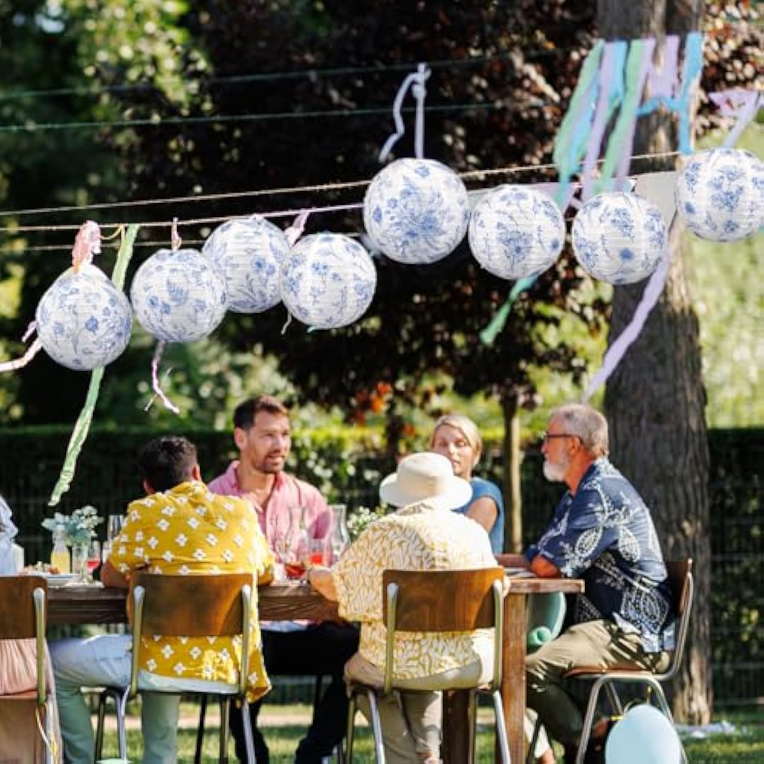 8 Pcs Blue Floral Spring Paper Lanterns 12 Inch Blue And White Hanging Paper Lantern Decorations 2 Styles Chinoiserie Lanterns For Garden Party Birthday Baby Shower Wedding Tea Home Decor