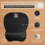 Mouse Pad And Mouse Jiggler Combo, Ergonomic Mouse Pad With Memory Foam Wrist Support, Pain Relief, Portable Mousepad For Computer, Laptop, Office, Home Or Travel, Non-Slip Base, Waterproof Surface