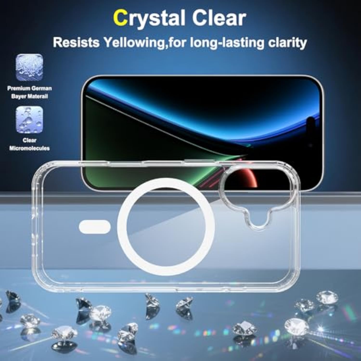 Magnetic Case For Iphone 17 With 2 Privacy Screen Protector [Compatible With Magsafe],Non-Yellowing Shockproof Protective Phone Case For Iphone 17,Transparent