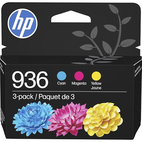 936 Cyan, Magenta, Yellow Ink Cartridges (3-Pack) | Works With Officejet 9120, Pro 9110, 9120, 9130, Wide Format 9730 | Eligible For Instant Ink | 6C3Z3Ln