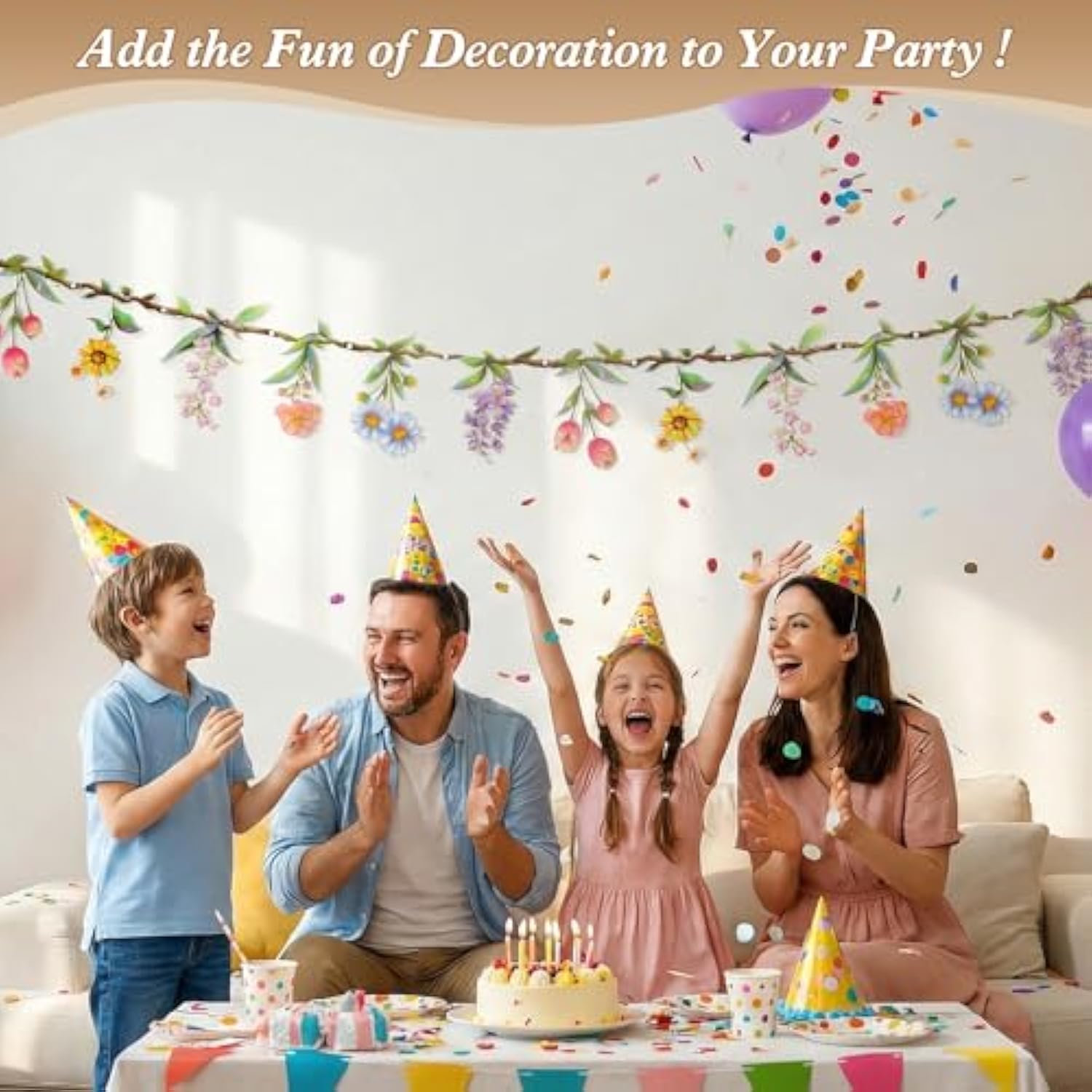 Flower Banner For Birthday Baby Shower Fairy Tale Market And Spring Party Decorations Bloom Flower Banner Party Supplies