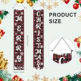 2 Pcs Merry Christmas Door Banners, Merry Christmas Hanging Couplet Merry Christmas Porch Sign Merry Christmas Decoration For Home Yard Door Christmas Decoration