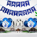 Happy Birthday Banner Balloons For Men Boy Him, Blue Birthday Decorations Sign With 12 Inch Balloons Hanging Party Supplies For Wall Home Office