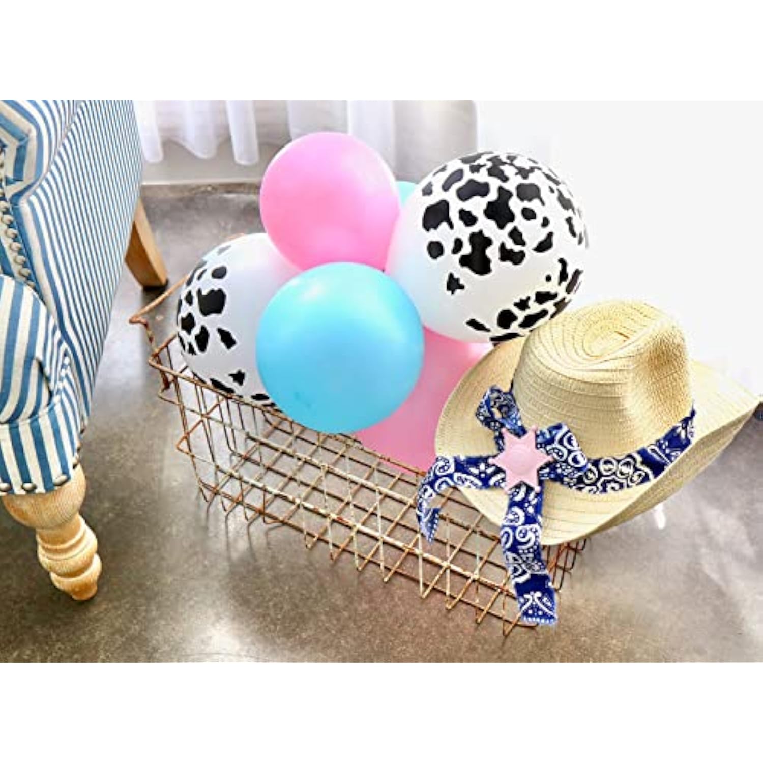 Cow Balloons Garland Arch Kit For Cowboy Cowgirl Themed Gender Reveal
