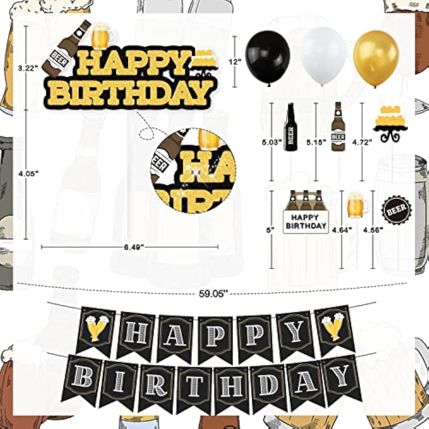 Cheers & Beers Birthday Party Decoration Kit: Milestone Celebration