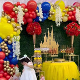 Princess Balloon Garland Arch Kit 137Pcs Red Blue Yellow Latex Balloons For Girl'S Birthday Baby Shower Princess Theme Party Decorations (Red Blue Yellow)