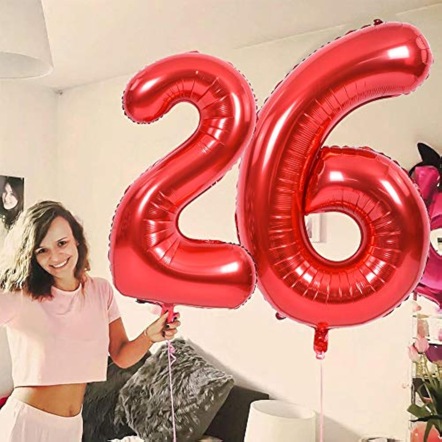 40-Inch Red Number Balloons 0–9 Foil Helium Birthday Party Decorations