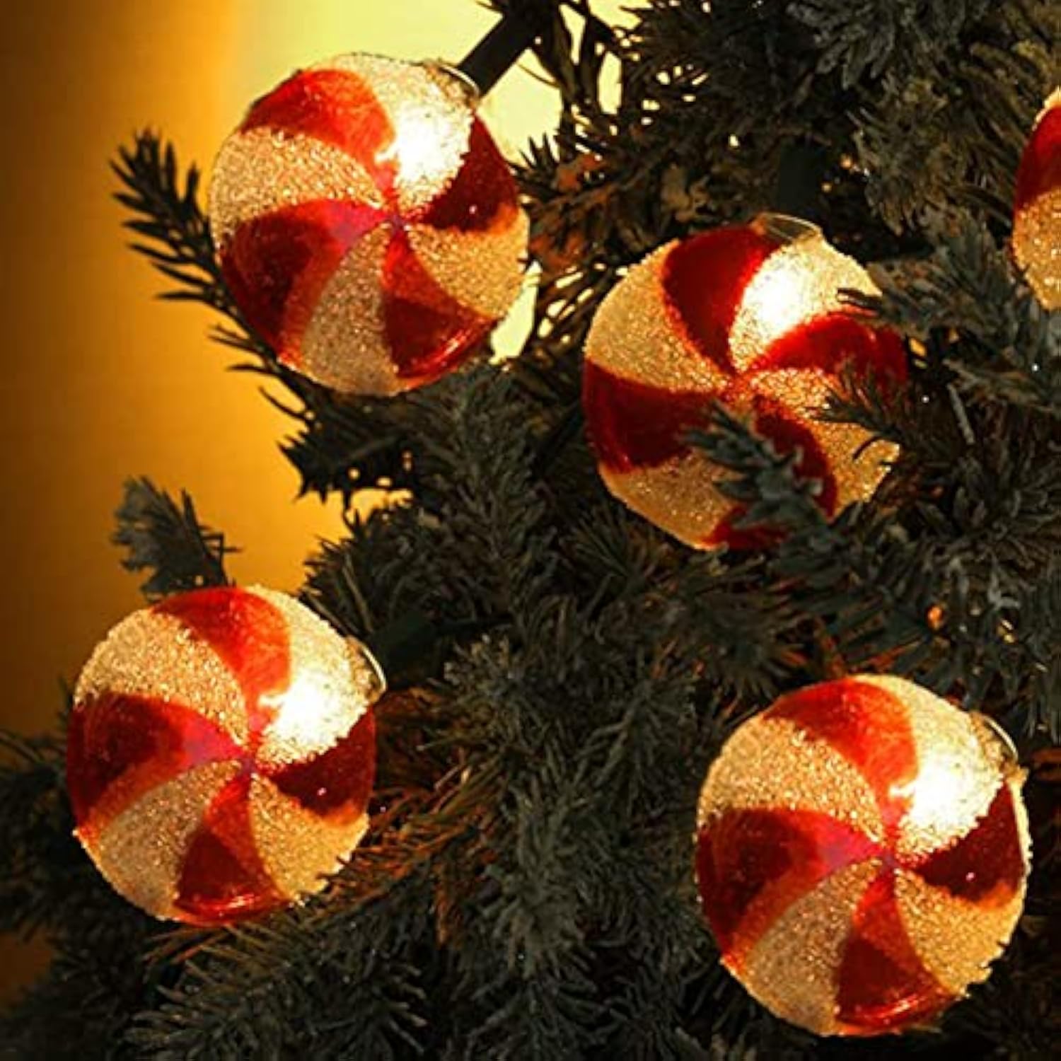 Candy String Lights, 8.5Ft Sugar Peppermints Candy Lights With 10 Bulbs For Outdoor & Indoor Christmas Party Tree Decora