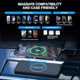 Wireless Car Charger Pad, 15W Fast Charging Pad With 70Cm Extension Cable, Non Slip Car Wireless Phone Charger Mat Compatible With Iphone 16/15/14/13, Airpods, Samsung S25 S24(Extension Usb-A)