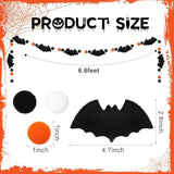 6.6Ft Halloween Felt Bats Banner Pre Strung 3D Bat Garland Pompom Ball Hanging Decor