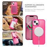 Magnetic For 13 Case & 14 Case [Compatible With Magsafe] Translucent Matte Phone Case 13/14 Slim Shockproof Women Men Protective Cover For 13/14 6.1", Hot Pink