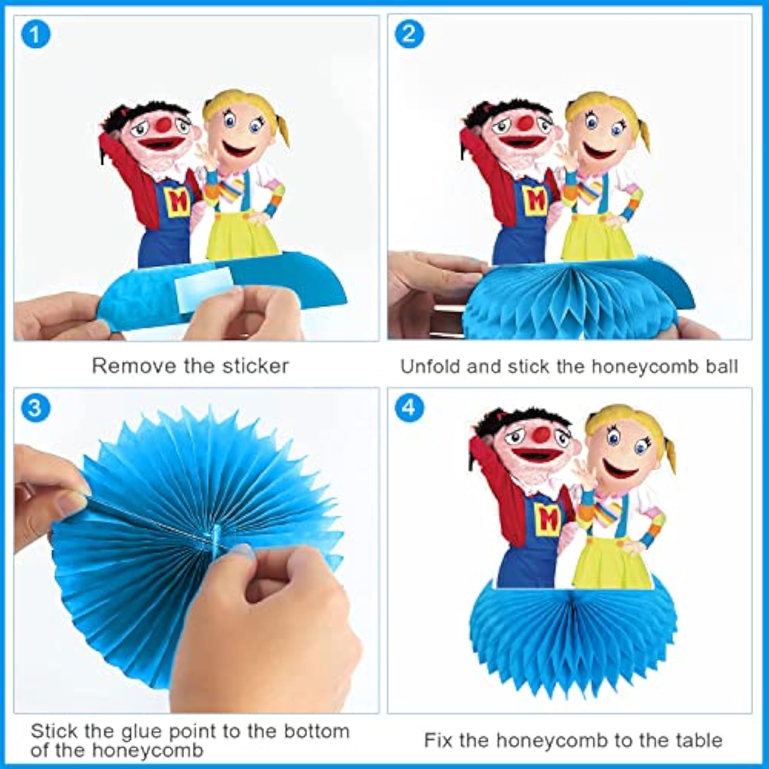 Beto Y Bely Party Decorations Honeycomb Centerpiece, 8 Pieces Music Be