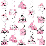 24PCS Halloween Birthday Hanging Swirls with Witch, Ghost & Pumpkin Foil Decor