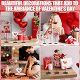 3 Pcs Valentine'S Day Decoration Heart Wooden Sign Standing Block Love Christian Tables Centerpieces Valentines Decoration Double Printed Table Sign For Wedding Party Favor Supplies(Classic)