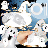12Pcs 30" Halloween Ghost Foil Balloons - White Ghost Party Decorations for Birthday & Shower
