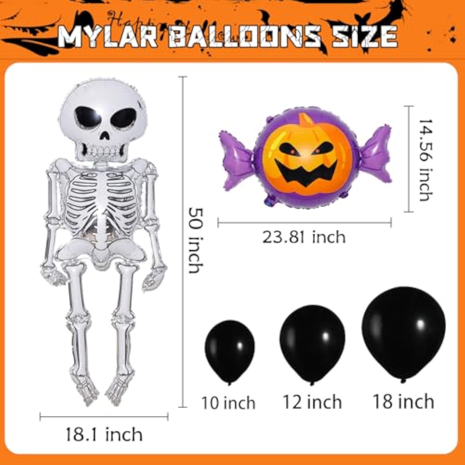 Halloween Balloon Arch Kit: Spooky Decor - Black, Orange, Purple