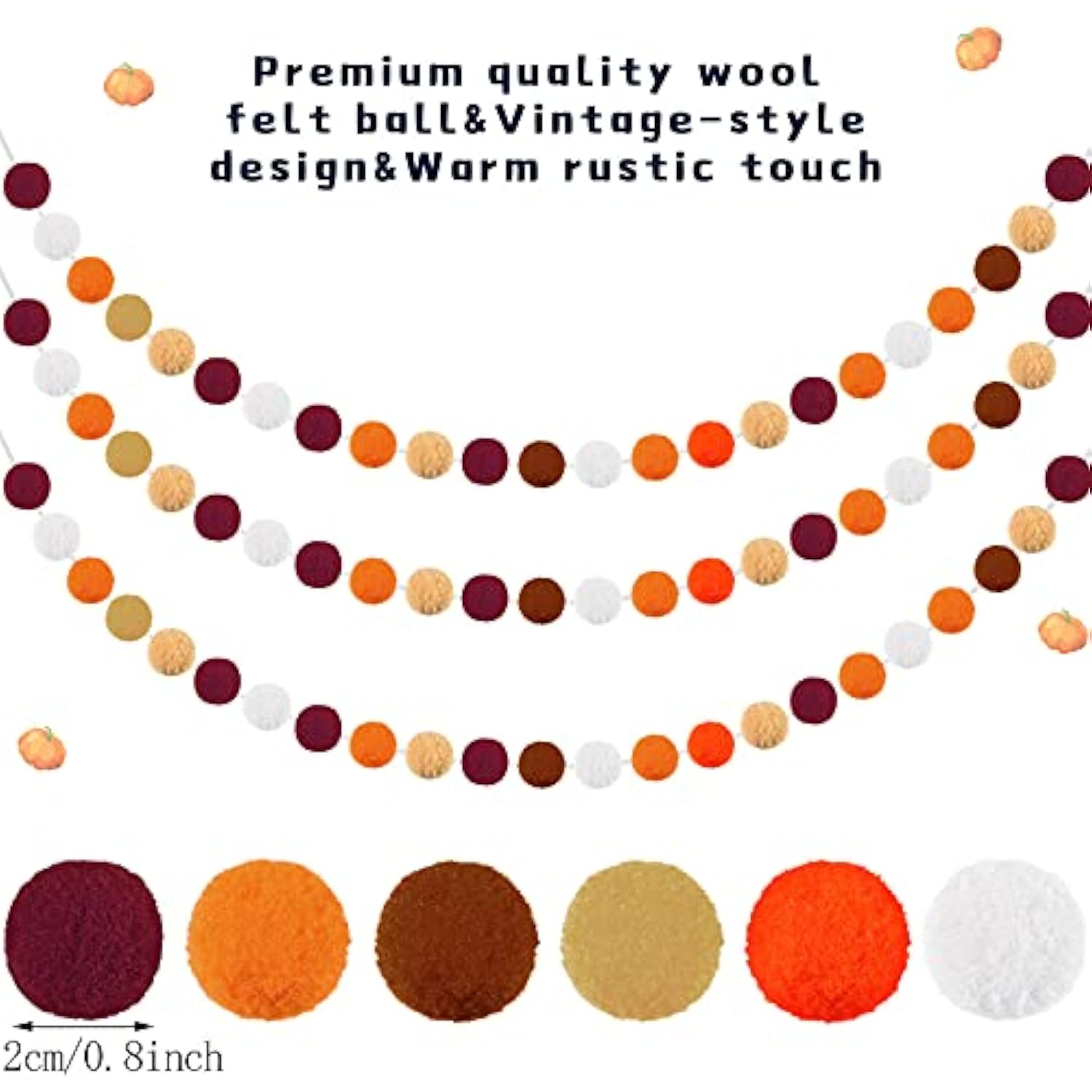 Happy Fall Burlap Banner With 3 Pieces Fall Pom Pom Garland Wool Felt Ball Garland Thanksgiving Decoration For Harvest Time Autumn Theme Party Thanksgiving Supplies