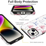Cute Bow Phone Case For Iphone 13 / Iphone 14 Case 6.1", Aesthetic Coquette Ribbon Bowknot Pattern Print Design 2-In-1 Matte Phone Cover Shockproof Soft Tpu Hard Pc Protection Girls Women Funda