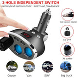 Car Charger,120W 3-Socket Cigarette Lighter Power Adapter Dc Splitter 3.1A Dual Usb Car Charger 12/24V With Led Voltage Display For Smartphone