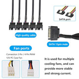 Sata Cooler Fan Adapter Cable,15 Pin Sata To 5 X 3 Pin / 4 Pin Fan Splitter Ca