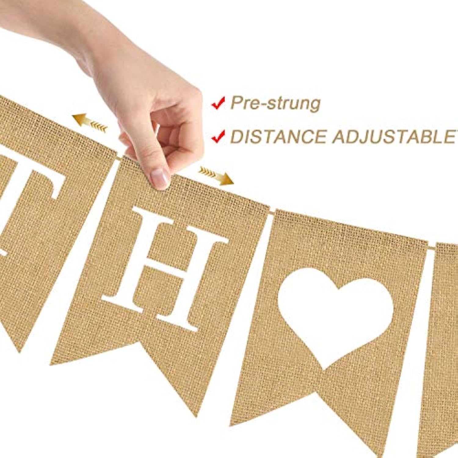 Jute Burlap Sprinkled With Love Banner Gender Neutral Baby Shower Sprinkle Decoration Supply