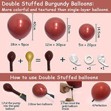 Burgundy Balloons Double Stuffed Wine Red Rose Red Balloon Arch Kit Maroon Garland Different Size For Valentine Wedding Birthday Baby Shower Anniversary Wine Party Decorations