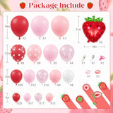 171pcs Strawberry Balloon Arch Kit - Red Pink Decor for Baby Shower & Birthday