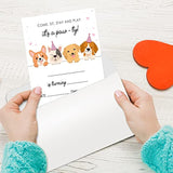 4"X6" Birthday Party Invitation Cards With Envelopes Set Of 20, Pet Puppy Dogs Birthday Party Supplies For Boys, Girls, Kids Or Teens Happy Birthday Celebration Invitation/Shengri-A024