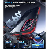 For Samsung A15-5G Case: 2 Pack Screen Protector Shockproof Military-Grade, [Anty-Slip Grip] Metal Texture Lens Magnetic Translucent Matte For Samsung Galaxy A 15 5G Case, Black