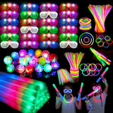 272Pcs Glow In The Dark Party Supplies, Glow Sticks Bulk Party Pack, 24Pcs Foam Glow Sticks, Led Glasses, Led Light Up Rings And 200Pcs Glow Stick For Neon Party Decorations, Wedding