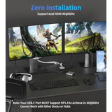 Usb C To Dual Hdmi Adapter 4K@60Hz, 4 In 1 Usb C To Hdmi Adapter With 100W Pd