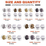 88 Sets 14Mm And 18Mm 4 Color Magnetic Button Clasps Snaps Fastener Cl