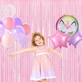 Thicken Pastel Pink Streamers - 2 Pack 3.3X6.6 Ft - Pink Tinsel Foil Fringe Backdrop Curtains For Valentines Day/Galentines Day/Baby Shower/Birthday Party Decorations