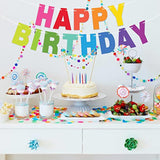 Pre-Strung Happy Birthday Banner - Bold Rainbow Garland, No DIY, 8ft Party Decor