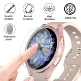 [6+6Pack Screen Protector Case For Samsung Galaxy Watch Fe/Galaxy Watch 5/Galaxy Watch 4 40Mm, Bubble Free Tempered Glass Film + Waterproof Hard Pc Bumper No Water Collected Protective Cover