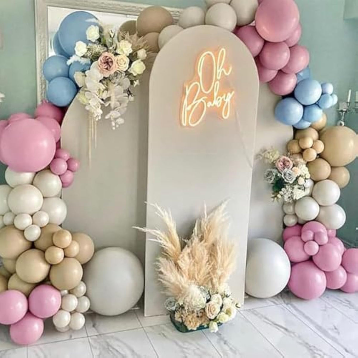 84pcs Dusty Rose Brown Balloon Arch Kit for Baby Showers, Weddings & Parties