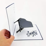 Grand Piano Pop Up Card For All Occasions - Happy Birthday, Graduation, Congratulations, Retirement, Fathers Day, Mothers Day - Musicians, Pianists, Music Lovers|