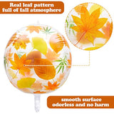 8pcs Fall Maple Leaf Balloons 22 Inch Round 4D Balloons for Thanksgiving Party Decor