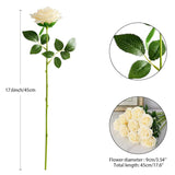 50Pcs Ivory Roses Artificial Flowers Bulk,Fake Roses Silk Flower With Stems Realistic Flowers For Wedding Centerpiece Home Party Decor