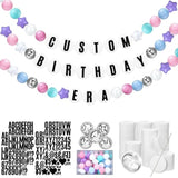 Giant Friendship Bracelet Garland Kit, Diy Birthday Banner With Letters Ball Jumbo Customizable Friendship Bracelet Decor For Halloween Christmas Wedding Party(Macaron)