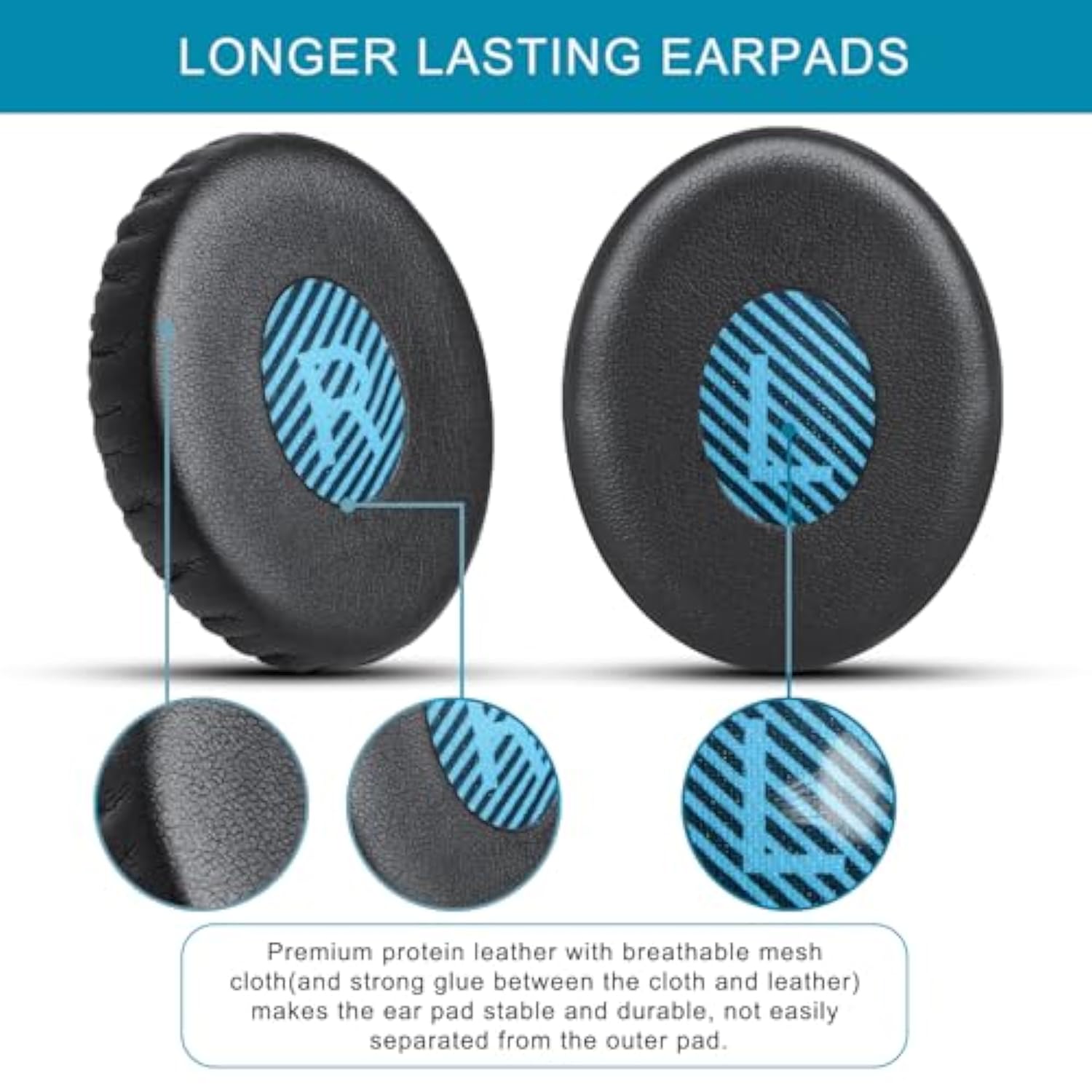Bose On-Ear 2 Earpad Cushions - Gvoears Replacement For Oe2, Oe2I, Soundtrue, Soundlink On-Ear Wireless (Black)