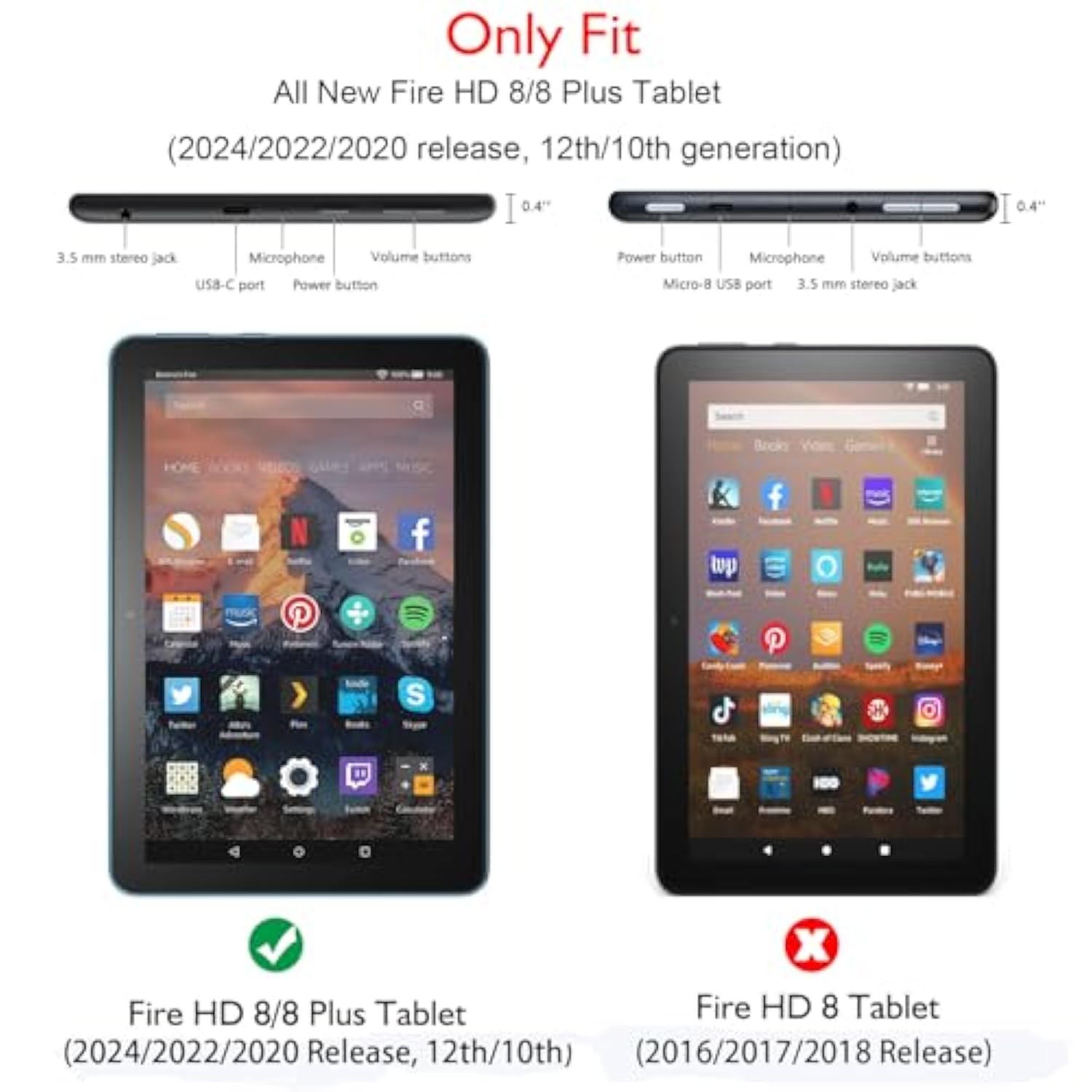 Fire Hd 8 Tablet Case Kids, Kindle Fire 8 Case, Amazon Fire Tablet 8 Case(Fit