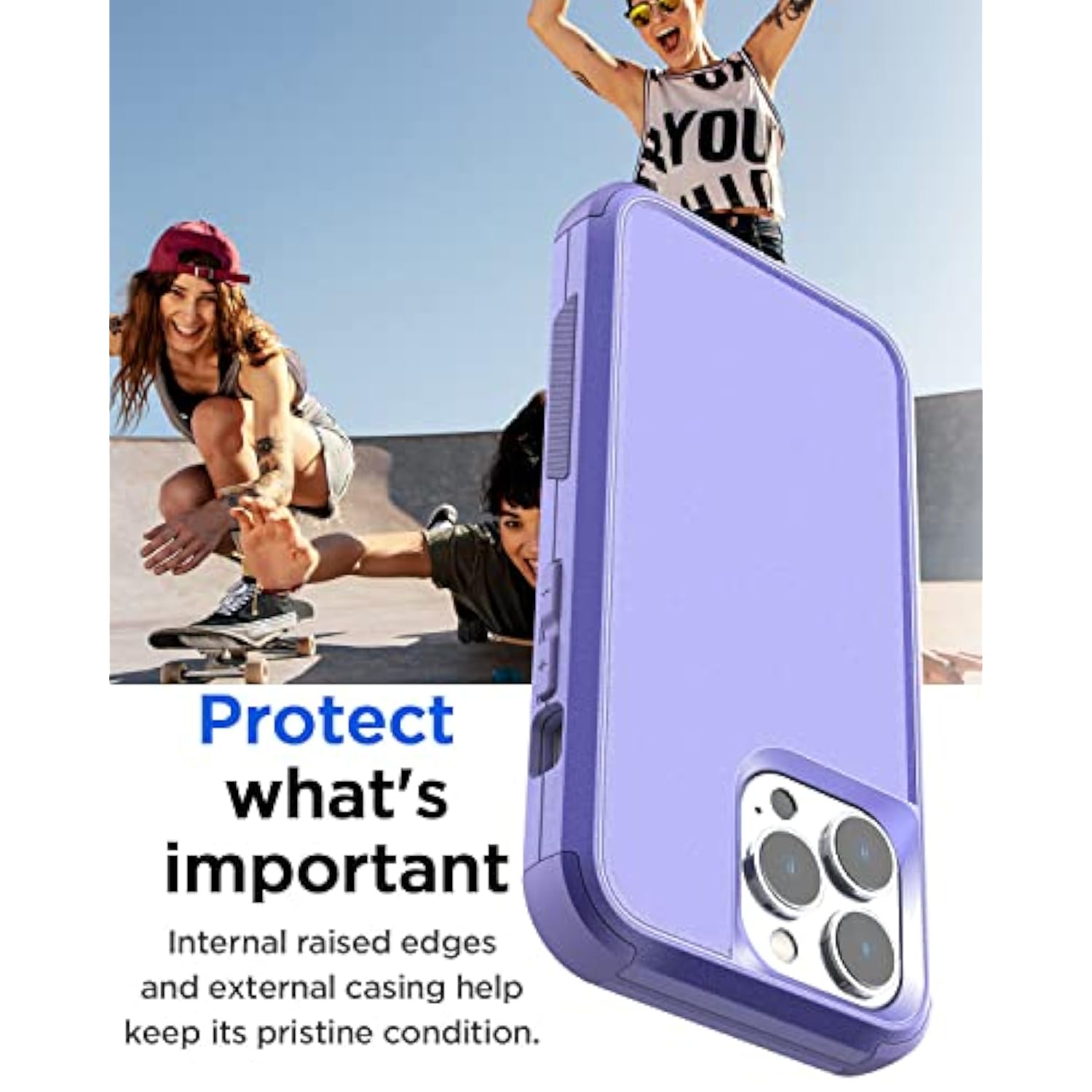 Iphone 14 Pro Max (6.7") Heavy Duty 3-Layer Military Grade Protection, Shockproof/Dropproof/Dustproof, Rugged Pocket-Friendly Cover