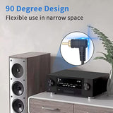 90 Degree Rca Y Splitter Cable 8In/20Cm, Right Angled Rca Splitter 1 Male To 2